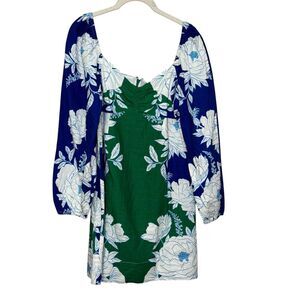 FARM Rio Blue and Green Floral Mini Dress